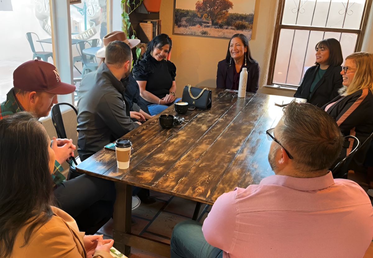 Deb joining a roundtable discussion in Las Cruces.