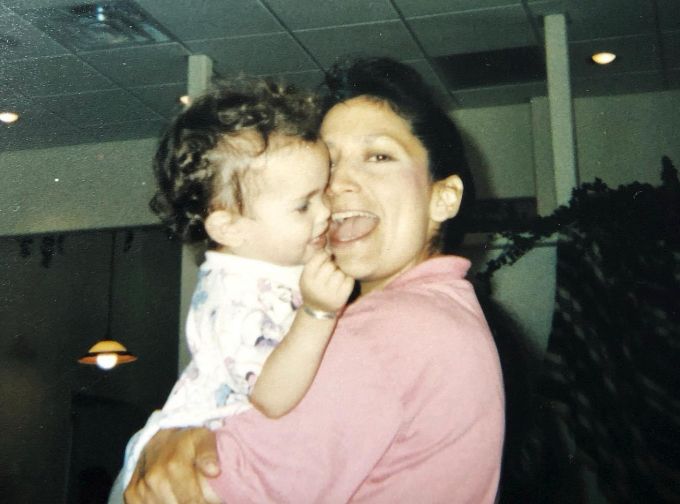 Deb Haaland and her child.