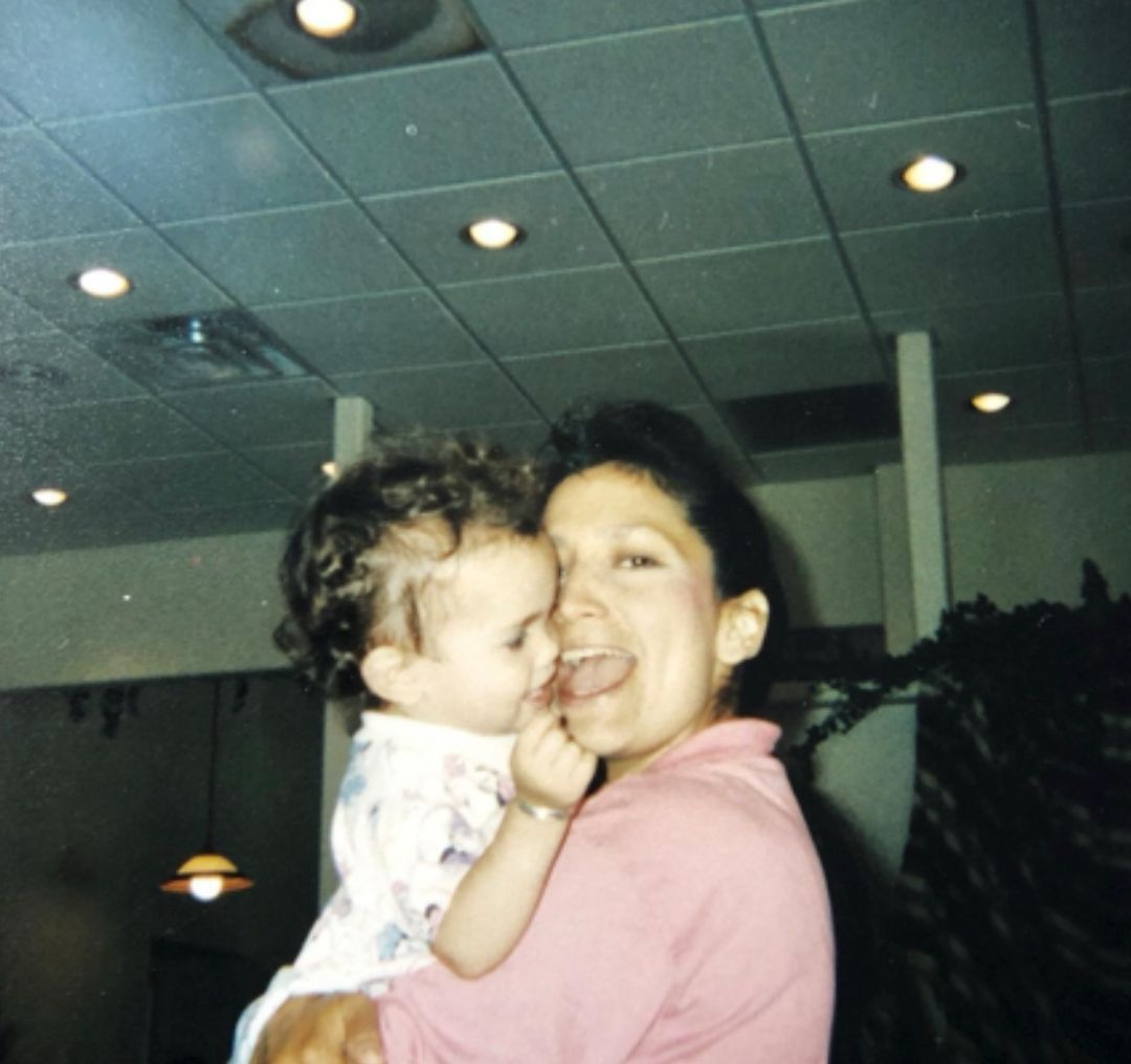 Deb with her child. 